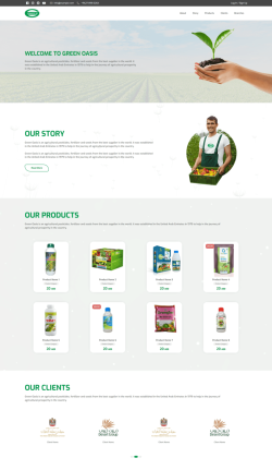 GREEN OASIS CO LLC - Green Oasis is an agricultural company specialized in importing agricultural pesticides ,fertilizer and seeds from the best suppliers in the world. It was established in the United Arab Emirates in 1979 to help in the journey of agricultural prosperity in the country. - Lorem Ipsum is simply dummy text of the printing and typesetting industry. Lorem Ipsum has been the industry's standard dummy text ever since the 1500s, when an unknown printer took a galley of type and scrambled it to make a type specimen book. It has survived not only five centuries, but also the leap into electronic typesetting, remaining essentially unchanged. It was popularised in the 1960s with the release of Letraset sheets containing Lorem Ipsum passages, and more recently with desktop publishing software like Aldus PageMaker including versions of Lorem Ipsum. - STARLET IT